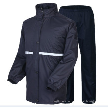 Waterproof stand collar polyester mens rain suits